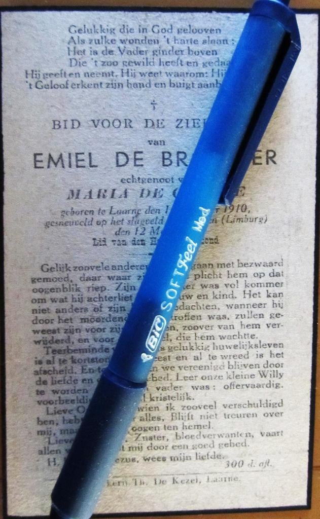 DOODSPRENTJE WO II- SOLDAAT LEON MARTING  01.09.1910 LAARNE, Verzamelen, Bidprentjes en Rouwkaarten, Ophalen of Verzenden, Bidprentje