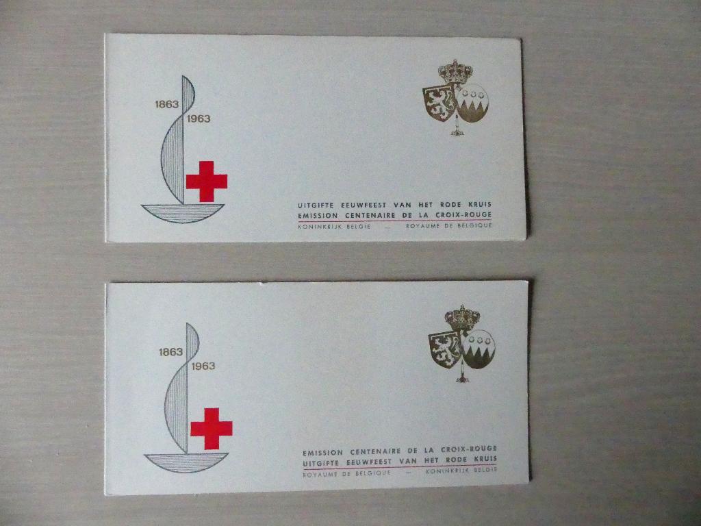 1963 :  Centenaire de la Croix-Rouge 1267A et 1267/B, Enlèvement ou Envoi, Croix-Rouge