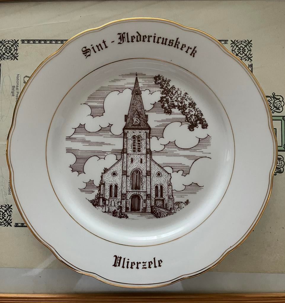 Wandbord Vlierzele Sint-Fledericuskerk, Ophalen of Verzenden
