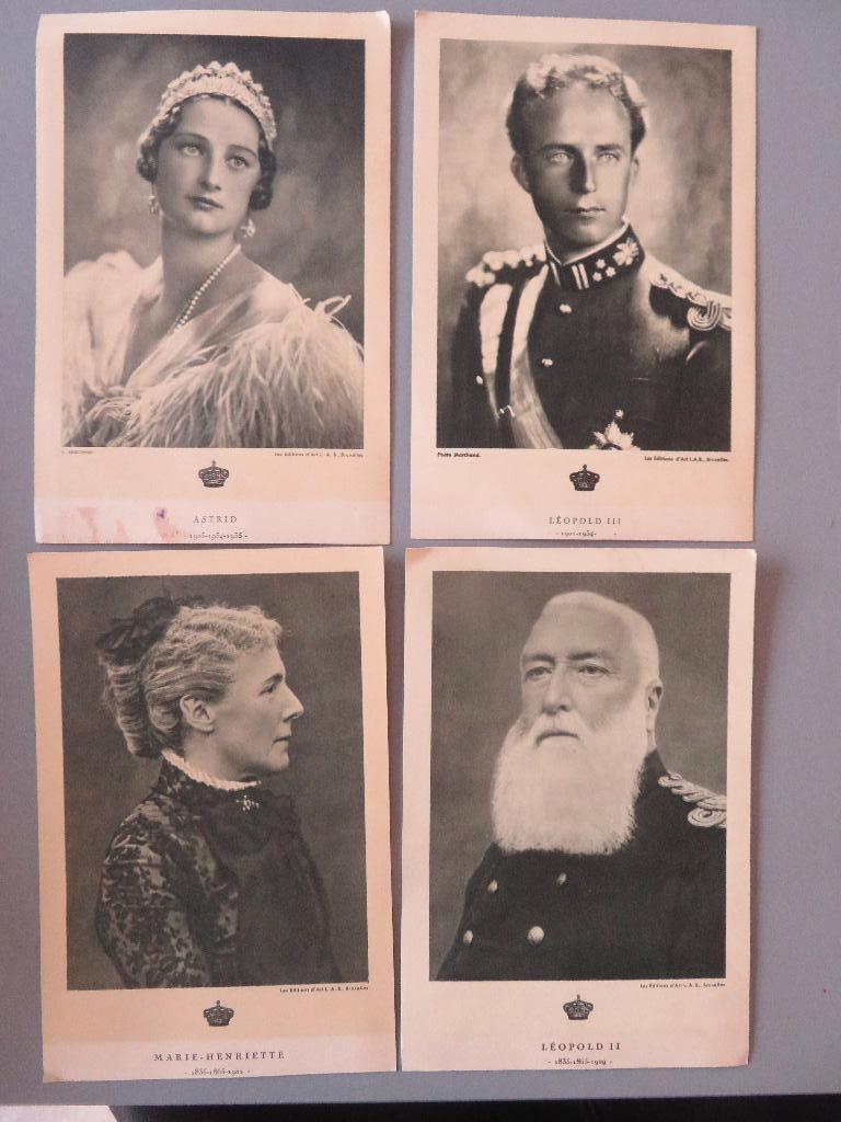 4 prenten Koningshuis Les editions d,art L A.B. Bruxelles, Enlèvement ou Envoi, Comme neuf, Carte, Photo ou Gravure