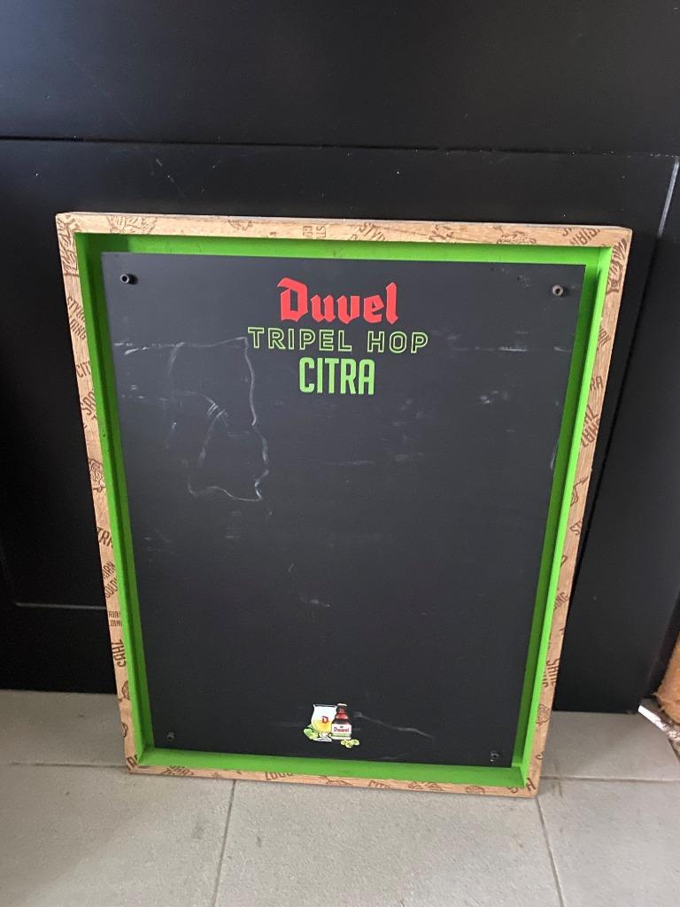 bord bier duvel tripel hop, Verzamelen, Ophalen, Zo goed als nieuw, Reclamebord, Plaat of Schild, Duvel