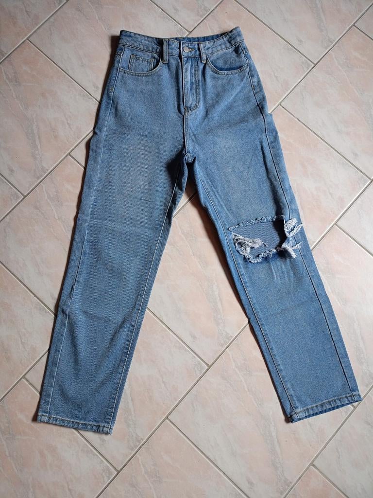 Jeans troué, Bleu, Shein, Envoi, Comme neuf