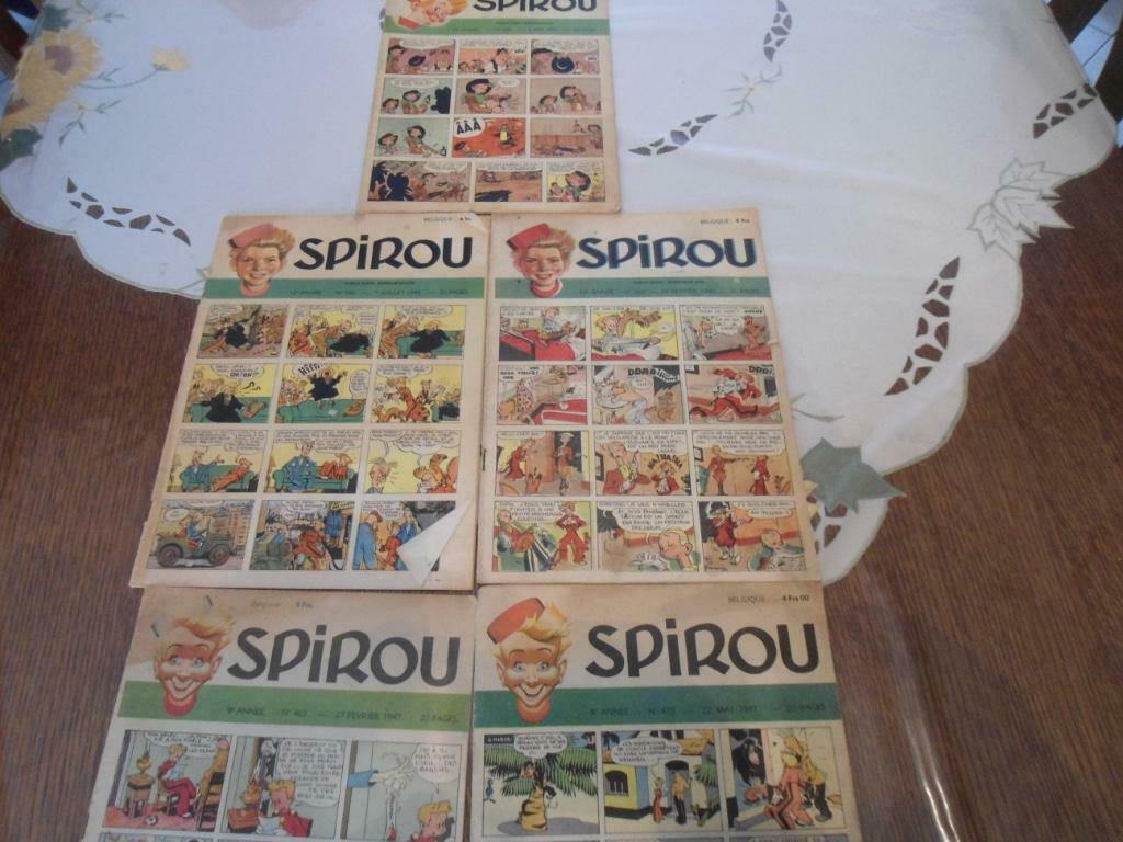 Lot de 5 Anciens magazines Spirou Bon état général. Remise, Enlèvement ou Envoi, 1940 à 1960, Journal ou Magazine