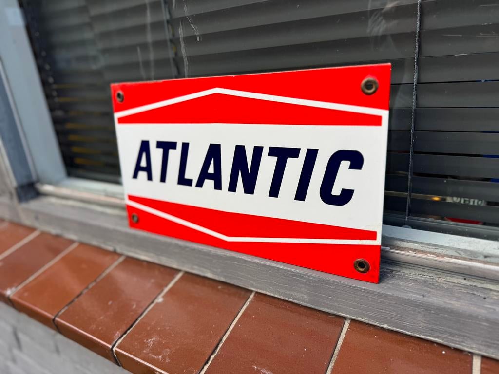 Panneau d'affichage émaillé ATLANTIC, Enlèvement ou Envoi, Utilisé, Panneau publicitaire