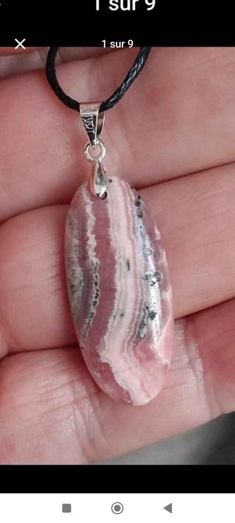 Pendentif avec rhodochrosite, Neuf, Pierre ou Minéral, Enlèvement ou Envoi, Avec pierre précieuse