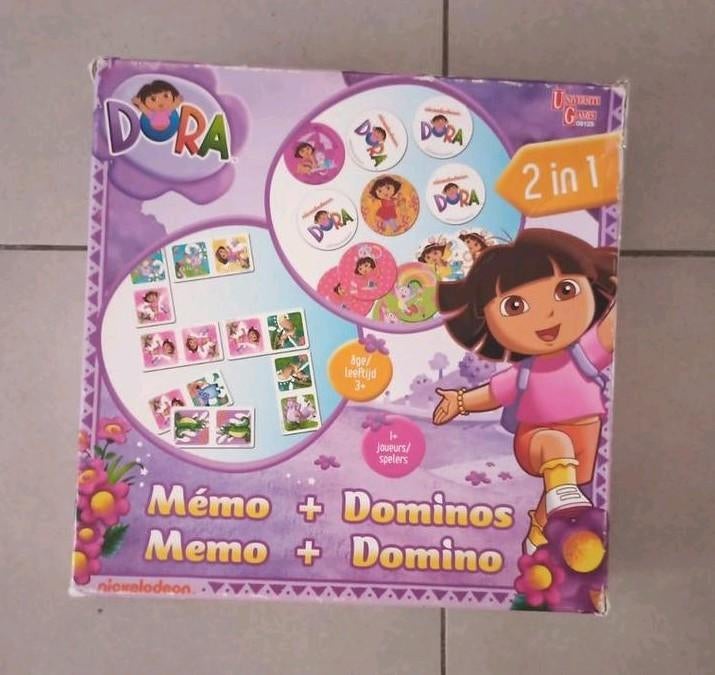 Memo+ domino Dora, Hobby en Vrije tijd, Gezelschapsspellen | Bordspellen, Een of twee spelers, Ophalen of Verzenden, Gebruikt
