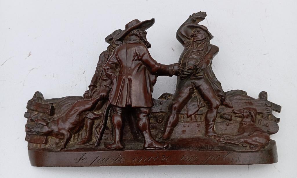 poignée de porte statue bronze JE PARIE ENCORE UN POT, Enlèvement ou Envoi, Bronze