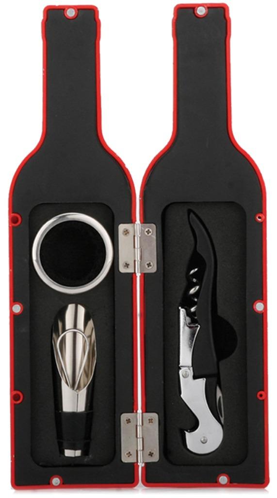 perfect cadeau - flesopener set rvs zwart 3-delig, Ophalen of Verzenden, Nieuw, Overige typen