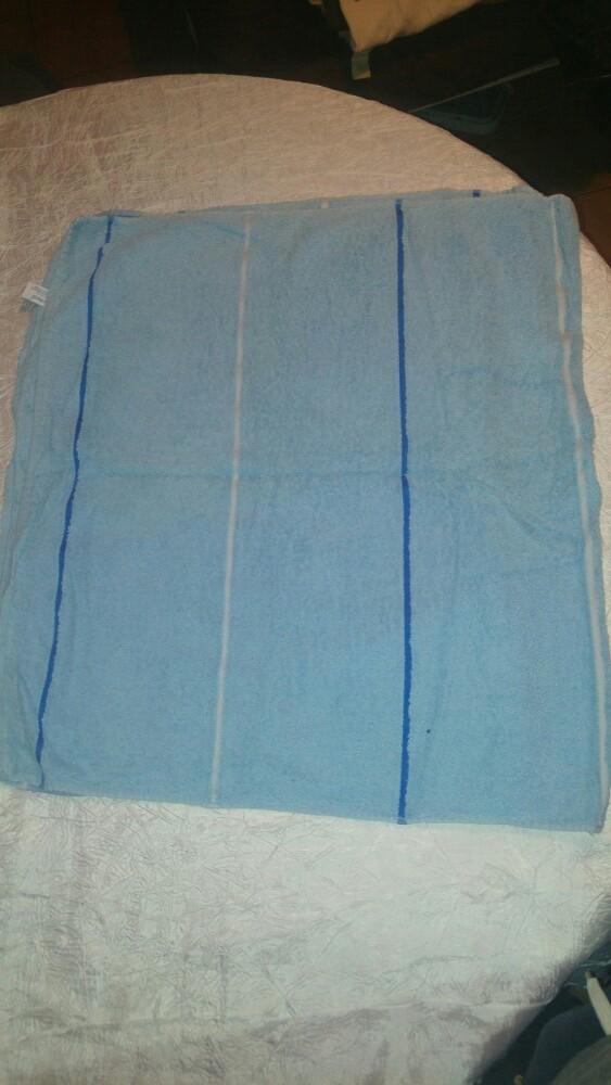 Vintage serviette bleu Santens made in Belgium 110x60cm, Ophalen of Verzenden, Gebruikt