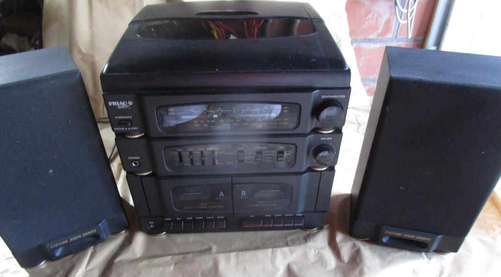 muziektoren: radio, platenspeler, cassetterecorder, 2 boxen, Ophalen, Gebruikt, Tuner of Radio