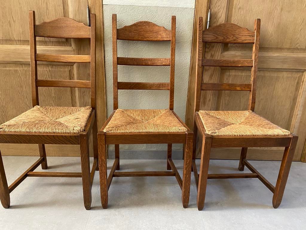6 eiken eetkamer stoelen, Enlèvement, Comme neuf