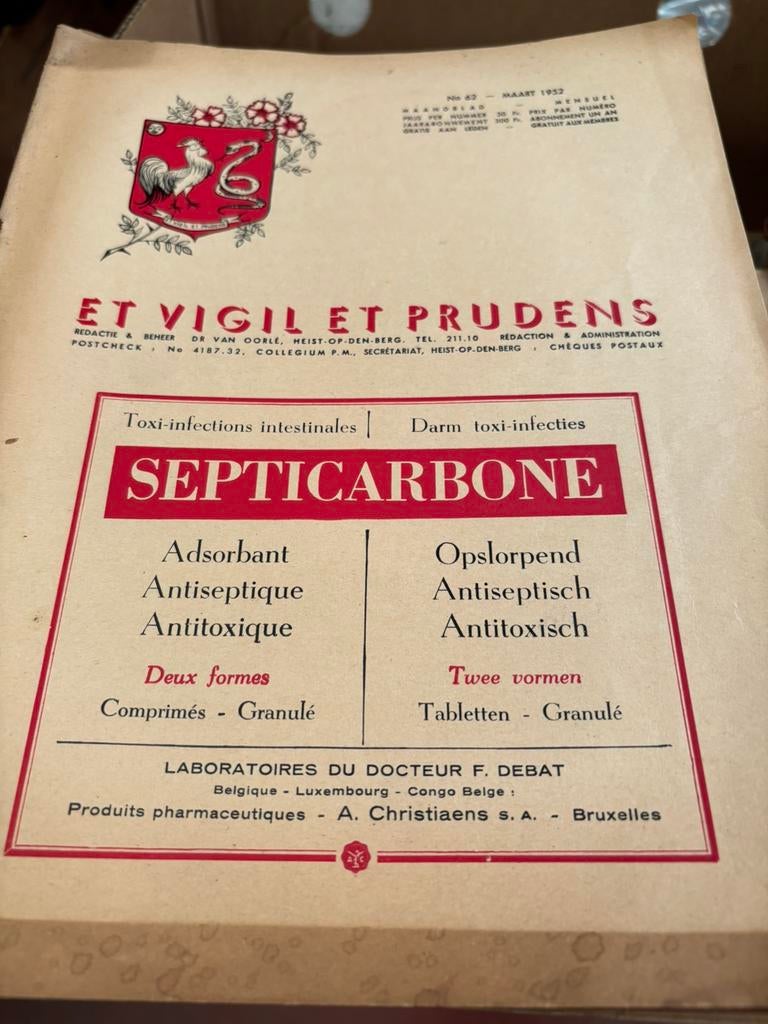 Magazine medicale  Et Vigil et Prudens années 48-56, Enlèvement ou Envoi, 1940 à 1960, Journal ou Magazine