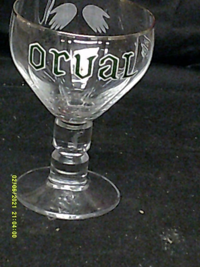 Bierglas.Trappistes.Orval.Groen.Gaurdian Angel, Enlèvement ou Envoi, Comme neuf, Verre ou Verres, Autres marques
