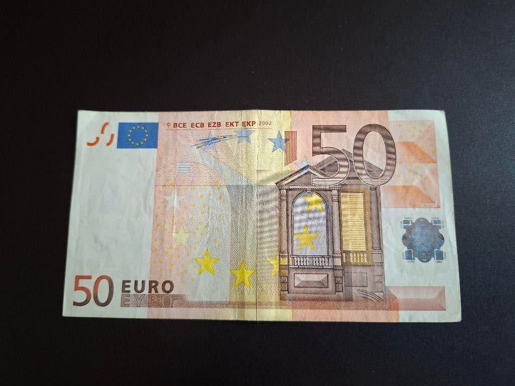 2002 Espagne 50 euros 1ère série Duisenberg code M004, Envoi, Espagne, 50 euros, Billets en vrac
