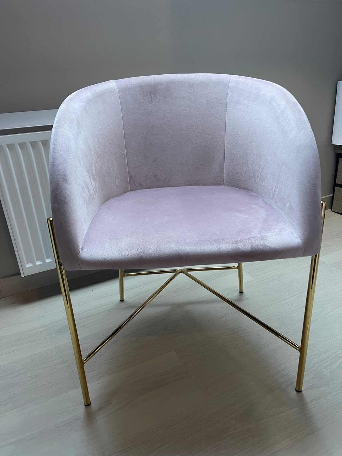 Chaise Westwing en velours rose, Enlèvement, Comme neuf