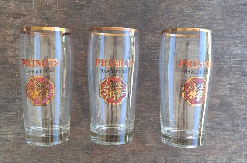 Oude Primus bierglazen 1L, Verzamelen, Verzenden