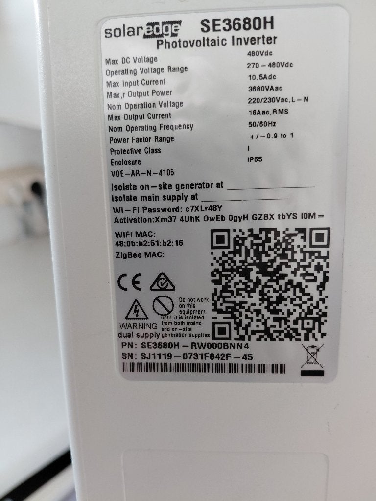 omvormer solar edge, Ophalen, Gebruikt
