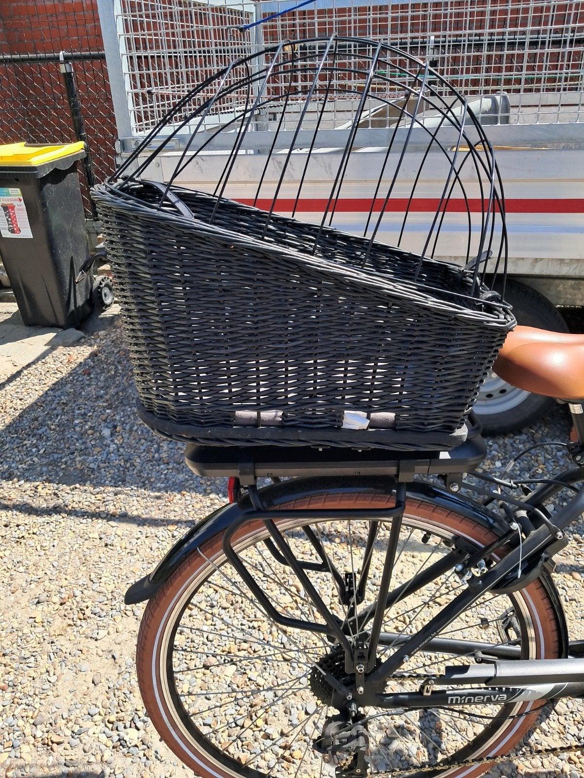 honden fietsmand, Ophalen, Fietsmand