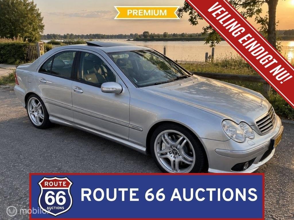 Mercedes-Benz C 55 AMG | 2006 | Route 66 Auctions, Auto's, Gebruikt, Zwart, Bedrijf, Handgeschakeld