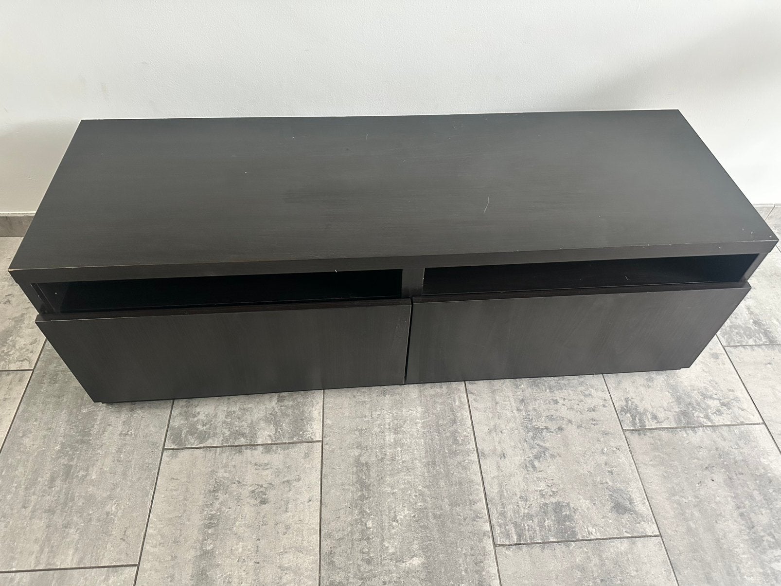 Ikea Tv-meubel Besta zwartbruin, Ophalen, Gebruikt, 100 tot 150 cm, Minder dan 100 cm
