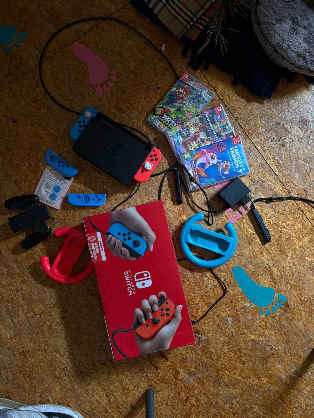 NINTENDO SWITCH (EXCL M-DELUXE) met alles op de foto, Switch 2019 Upgrade, Met 2 controllers, Nieuw, Ophalen of Verzenden