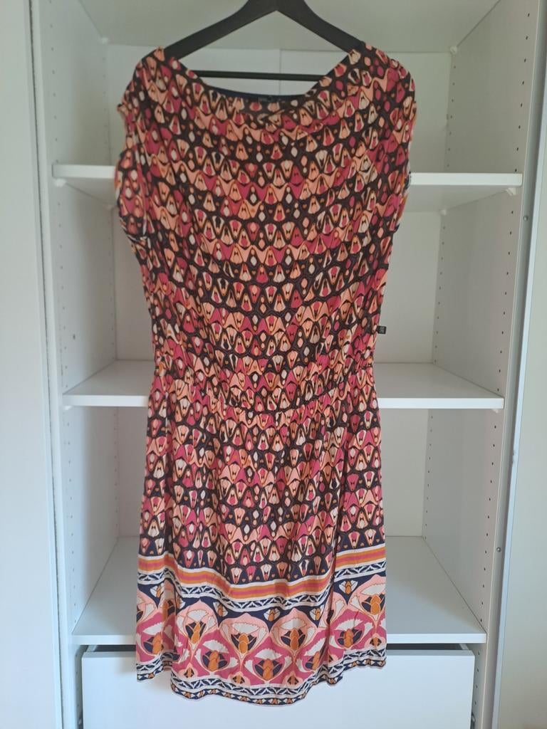 Mt L Roze, paarse, oranje jurk, heel korte mouwen, Kleding | Dames, Jurken, Maat 42/44 (L), Ophalen of Verzenden, Zo goed als nieuw