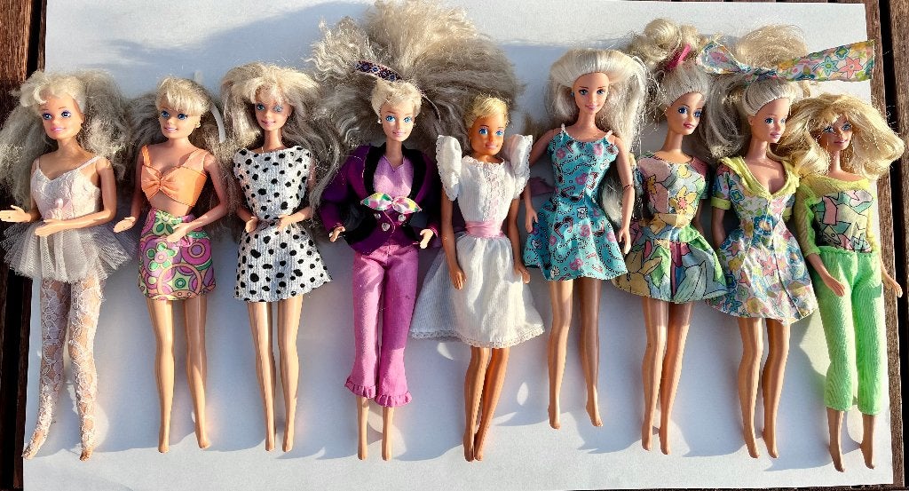Lot 9 Poupées BARBIE Vintage 1990 Avec Barbie Teen Talk, Enlèvement ou Envoi, Utilisé, Poupée