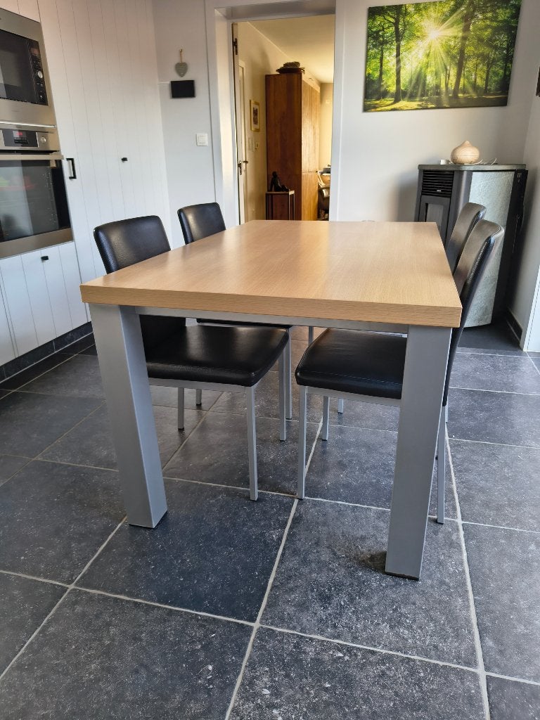 Keukentafel met 4stoelen, Ophalen, Gebruikt, 100 tot 150 cm, 50 tot 100 cm