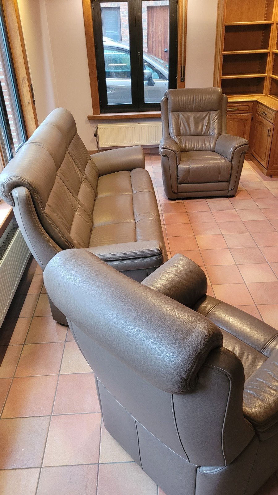 Lederen salon Anthracite grijs, Ophalen