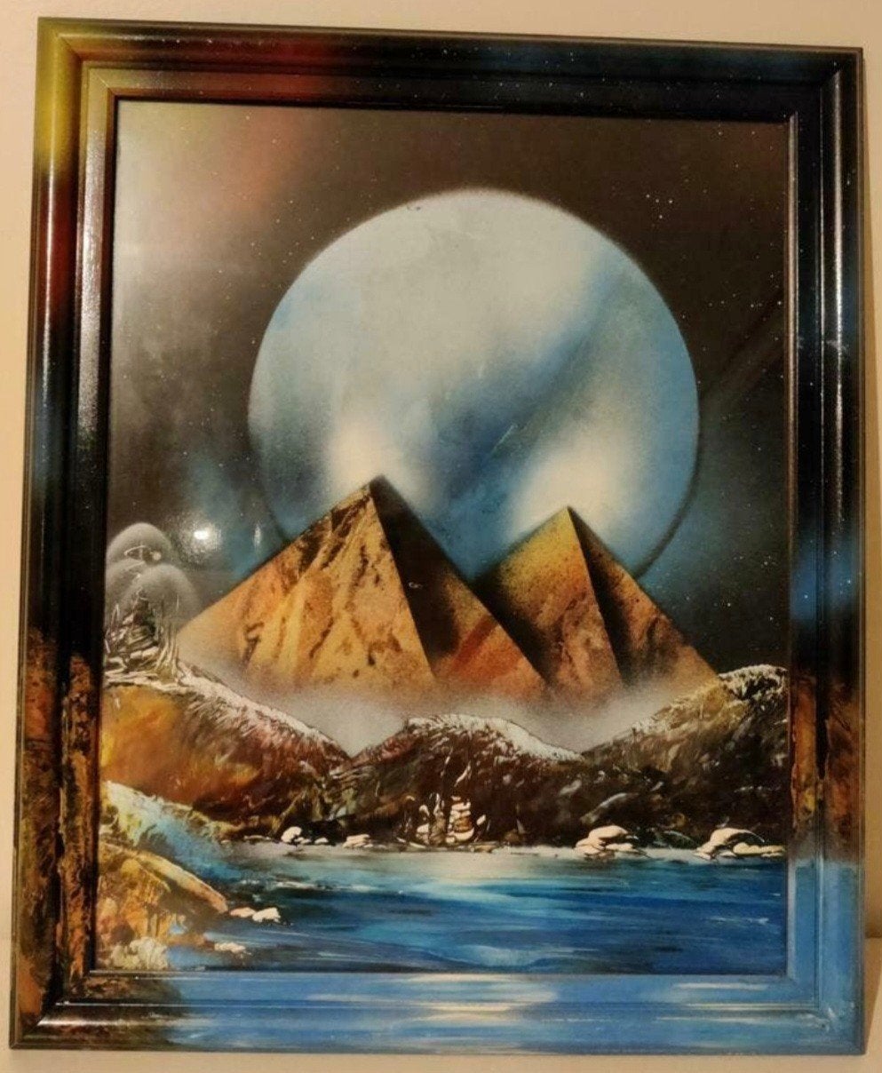 Peinture graffiti, y compris cadre en bois
https://link, Enlèvement ou Envoi, Peint à la main, Autres sujets, Toile