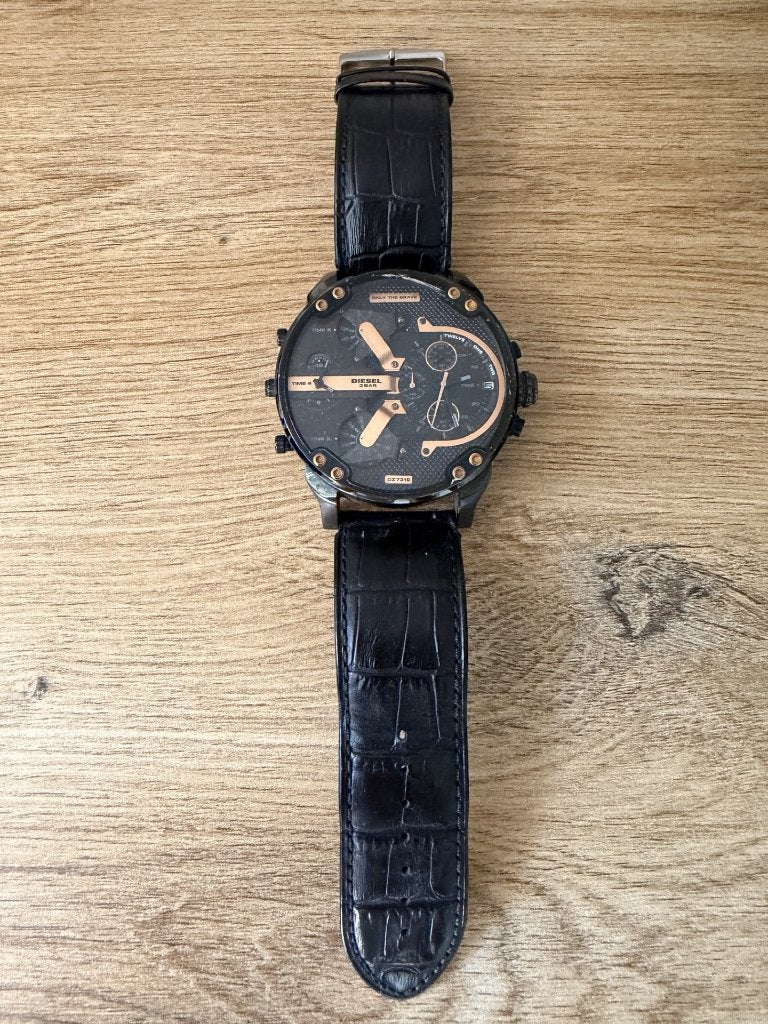 Diesel horloge, Handtassen en Accessoires, Horloges | Heren, Ophalen of Verzenden, Gebruikt, Polshorloge, Leer