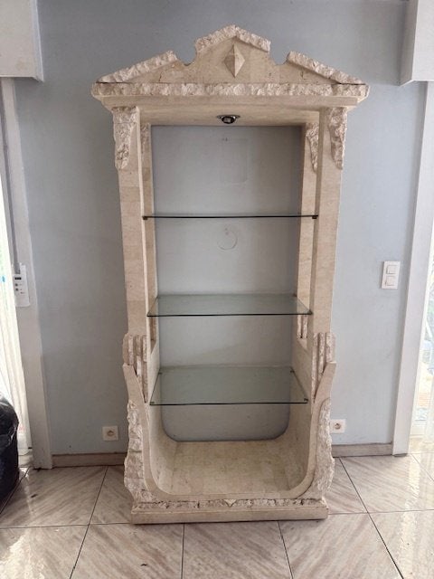 Vitrine Travertin, Maison & Meubles, Avec tablette(s), Enlèvement, Utilisé, Autres matériaux