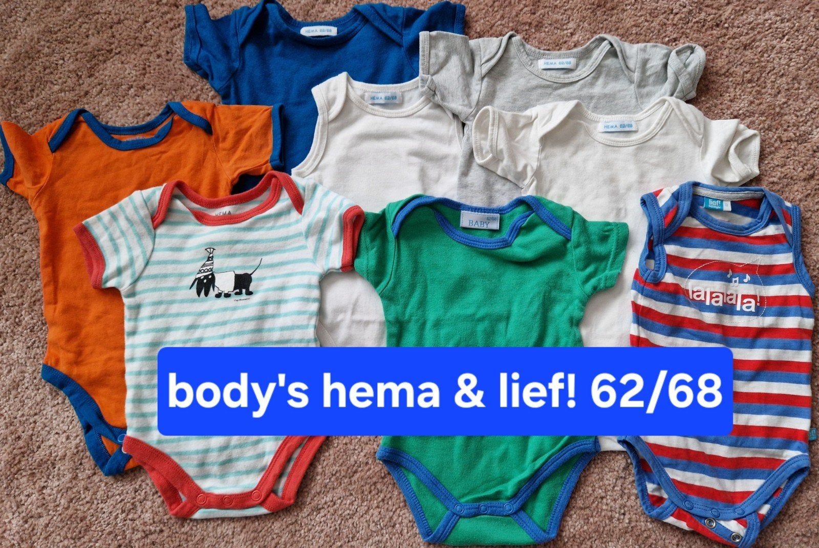 8 rompers/body's maat 62/68 hema en lief!, Ophalen of Verzenden, Zo goed als nieuw, Maat 62