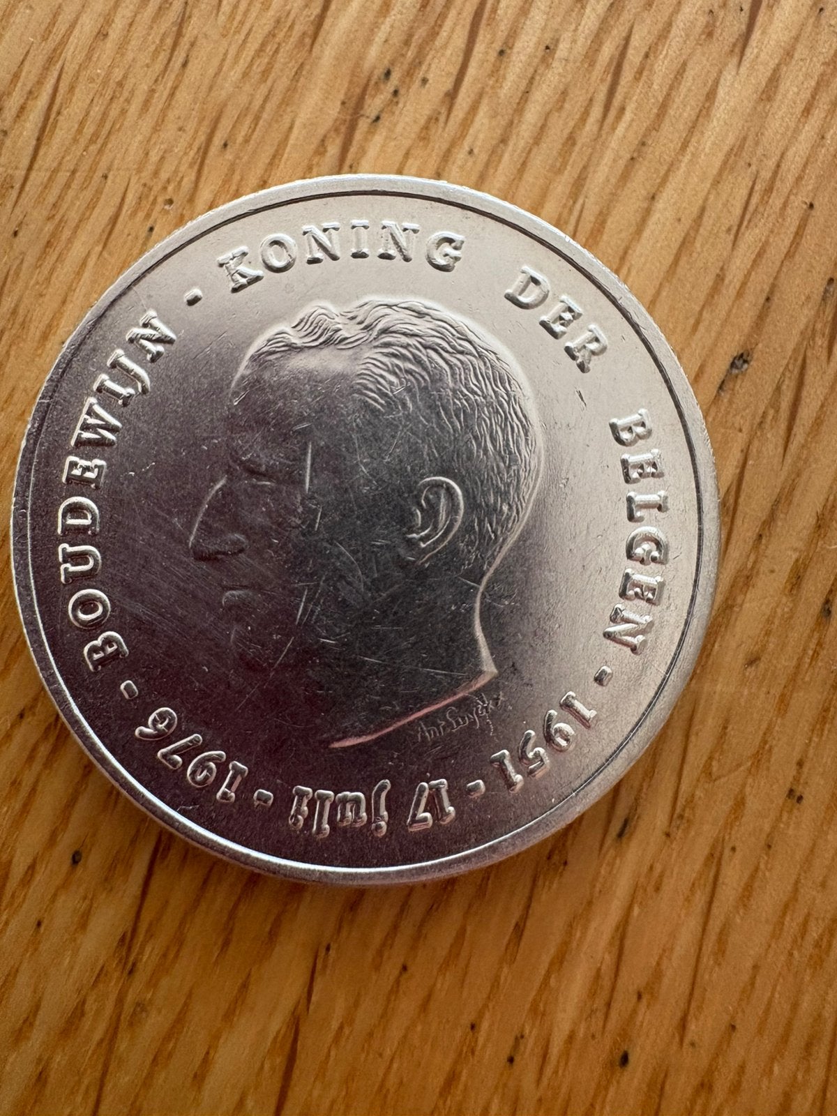 Zilveren herdenkingsmunt 250 Frank 1976 Koning Boudewijn, Postzegels en Munten, Ophalen of Verzenden, Zilver