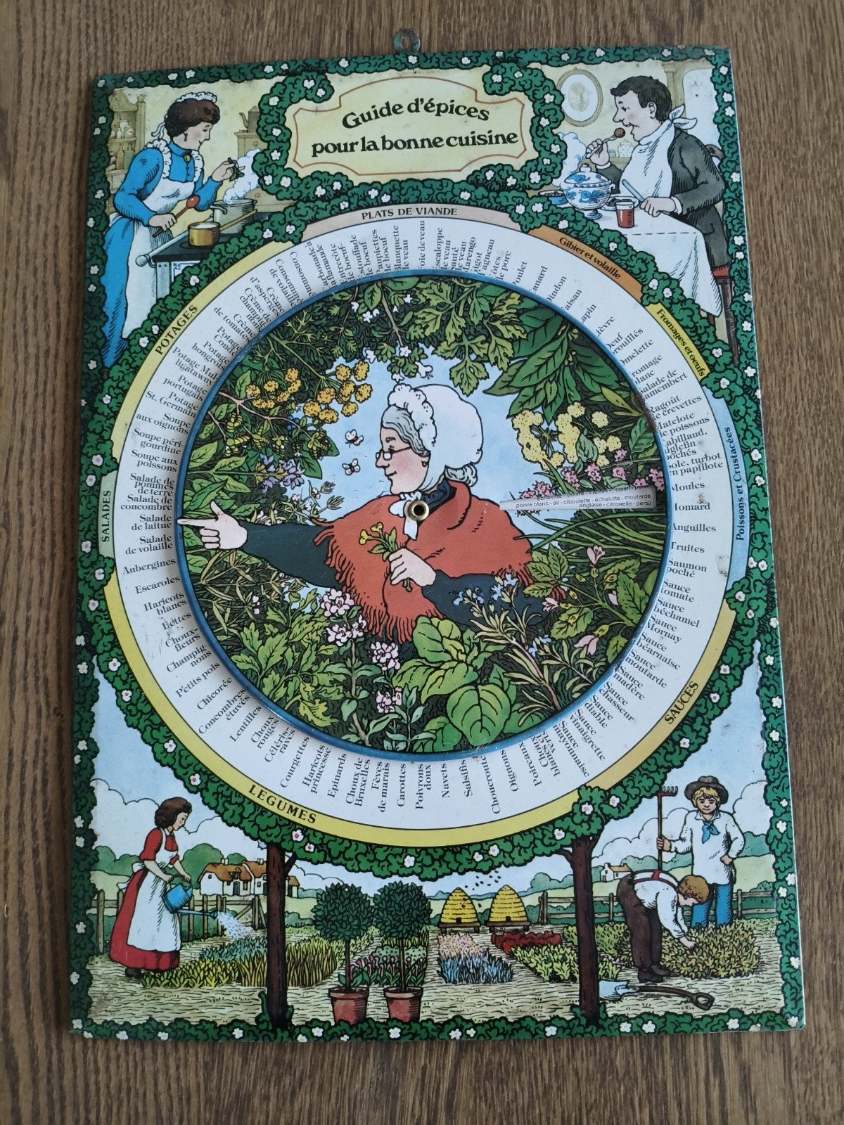 tole vintage guide d épices pour la bonne cuisine, Enlèvement ou Envoi