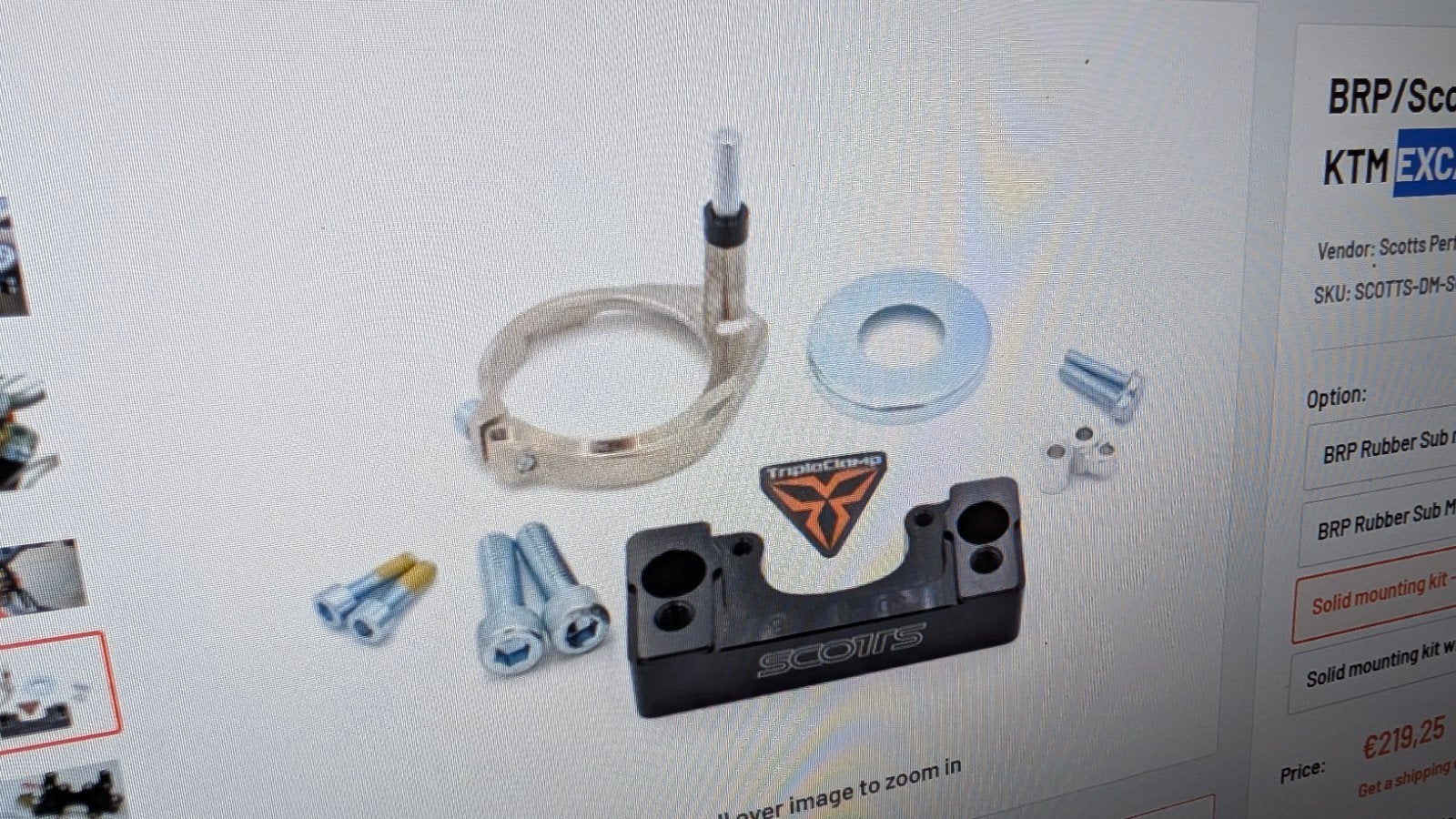 Scotts stuurdemper submount kit ktm exc 2019-2023, Ophalen of Verzenden