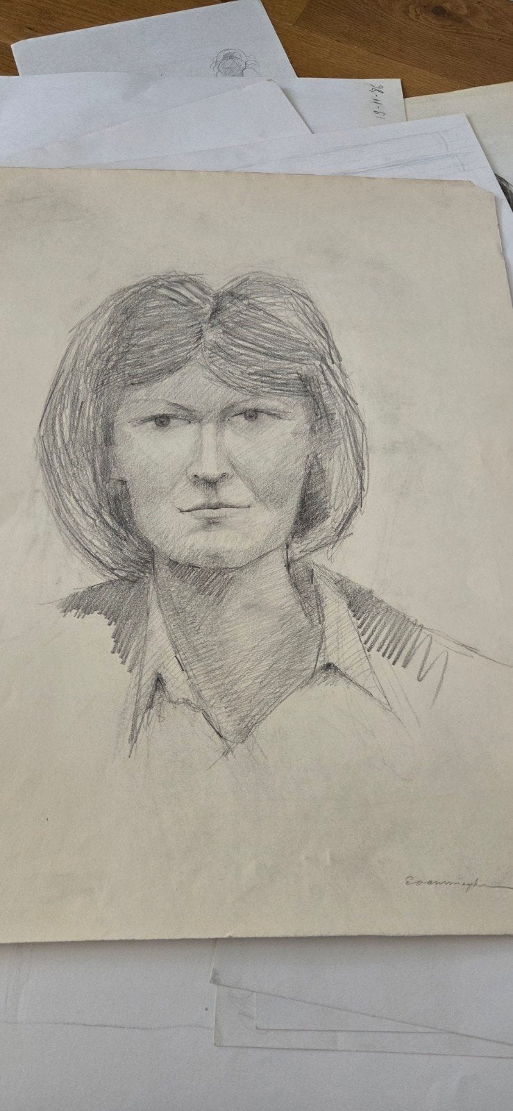 dessin au crayon pour femme - Edward van Mieghem, Antiquités & Art, Enlèvement ou Envoi, Dessin au crayon