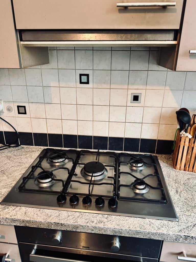 Gasplaat Whirlpool 5 vuren, Elektronische apparatuur, Fornuizen, Ophalen, Minder dan 85 cm, 60 cm of meer, Zo goed als nieuw