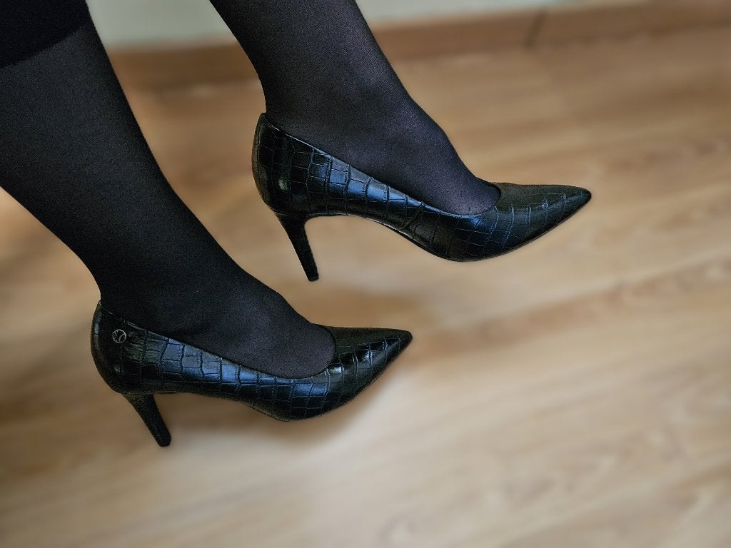Escarpins s.Oliver Black Label noirs croco – Pointure 37, Neuf, Enlèvement ou Envoi, Escarpins, S.Oliver