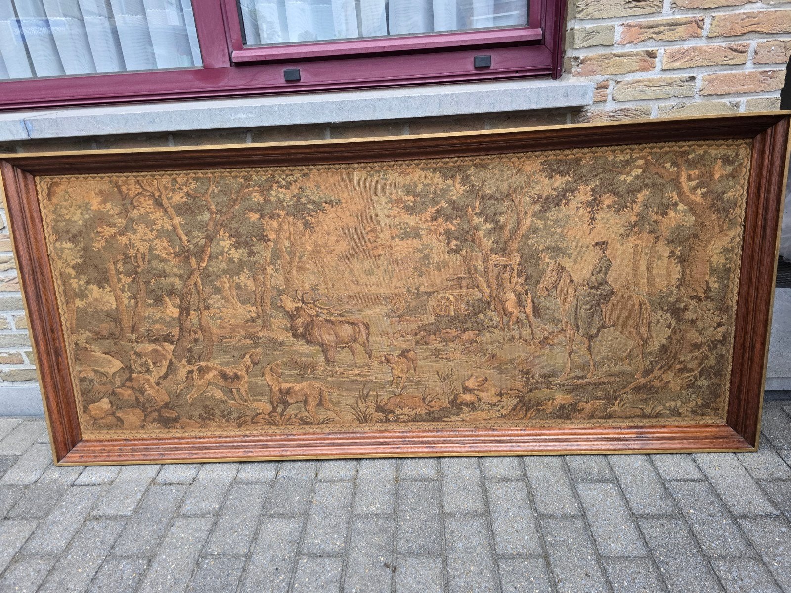 Antiek schilderij jacht op herten, Antiek en Kunst, Ophalen