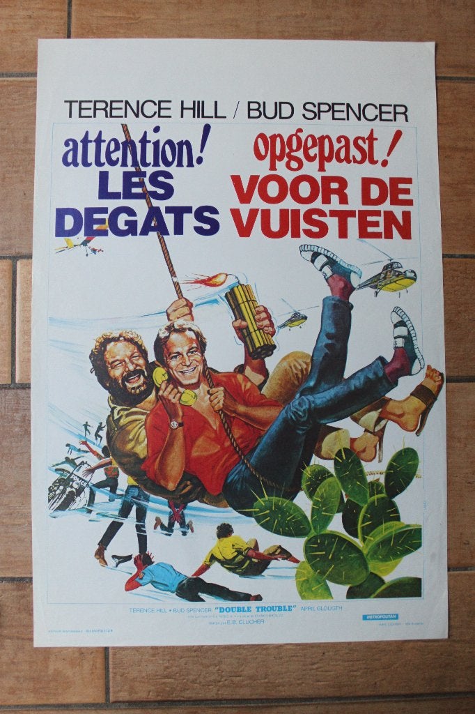 filmaffiche Terence Hill Double Trouble 1984 filmposter, Verzamelen, Rechthoekig Staand, Ophalen of Verzenden, Zo goed als nieuw