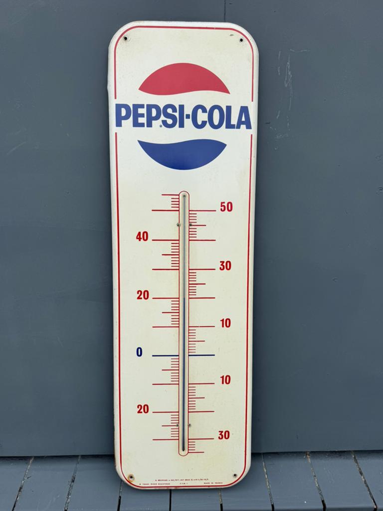 Pepsi Cola oude reclame thermometer XL, Ophalen, Gebruikt, Reclamebord