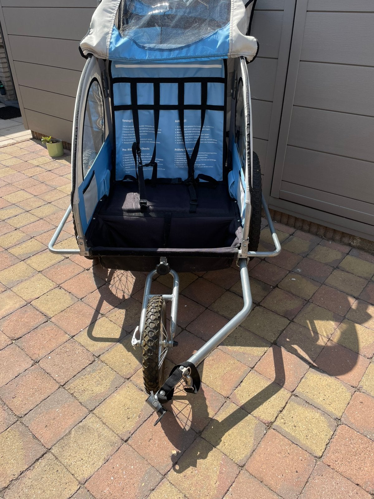ruime fietskar/buggy voor 2 kinderen, Ophalen, Gebruikt, Vering