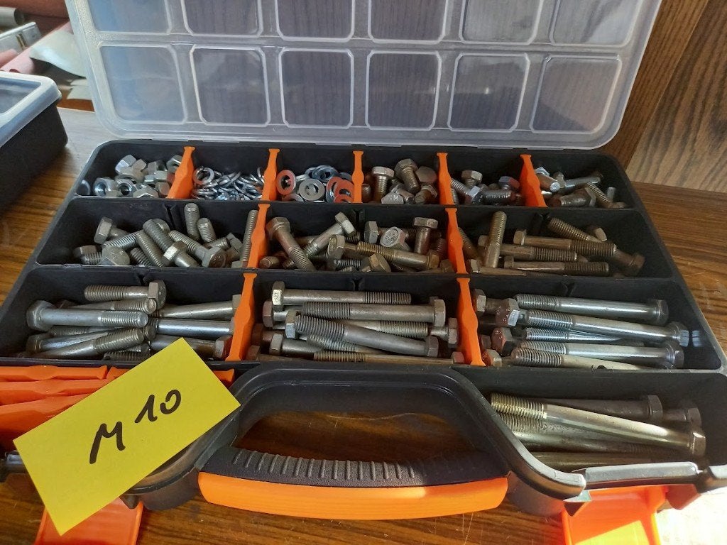 bouten en moeren in assortimentsdoos M10 of M12 - kies uit, Bricolage & Construction, Enlèvement, Neuf, 50 à 100 mm, Boulons ou Écrous