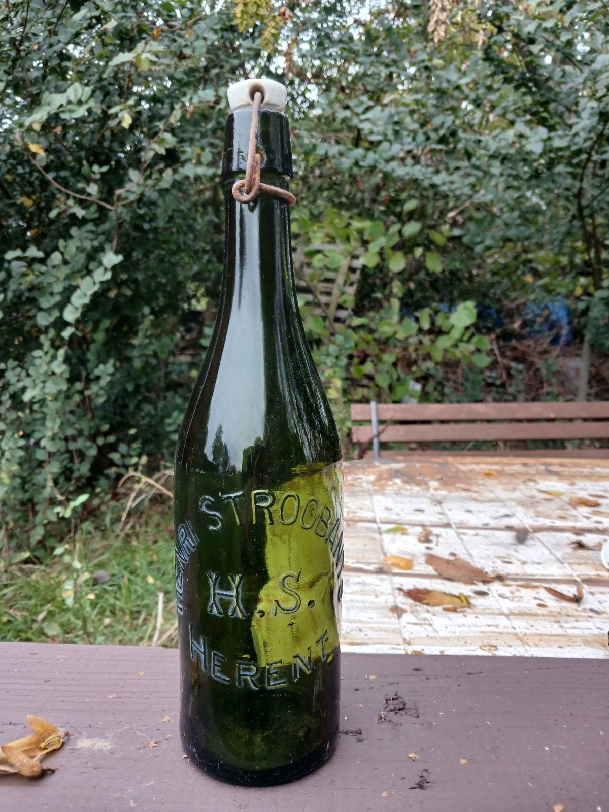 oude vintage bierfles Henri Stroobants Herent, Ophalen of Verzenden