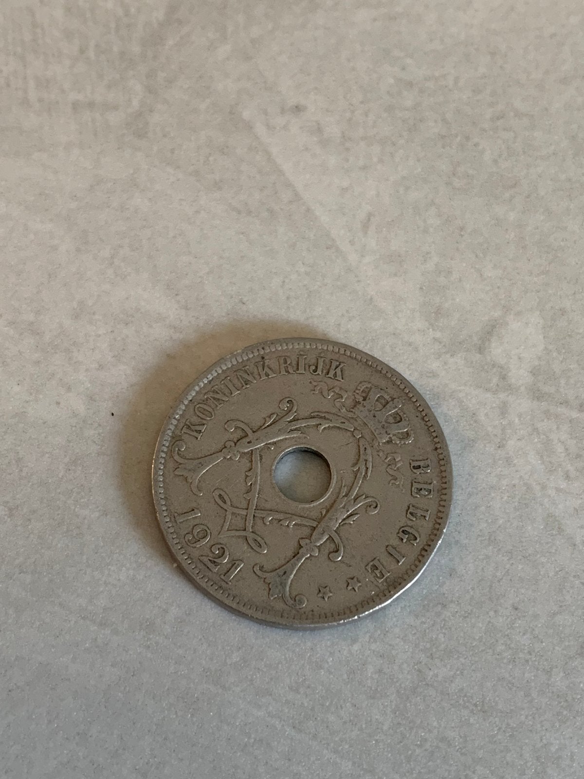 Belgische munt van 25 centiem uit 1921, Ophalen of Verzenden