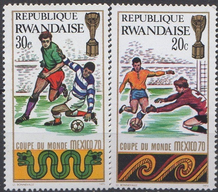 Rwanda - WK Voetbal Mexico 1970, Ophalen of Verzenden, Postfris