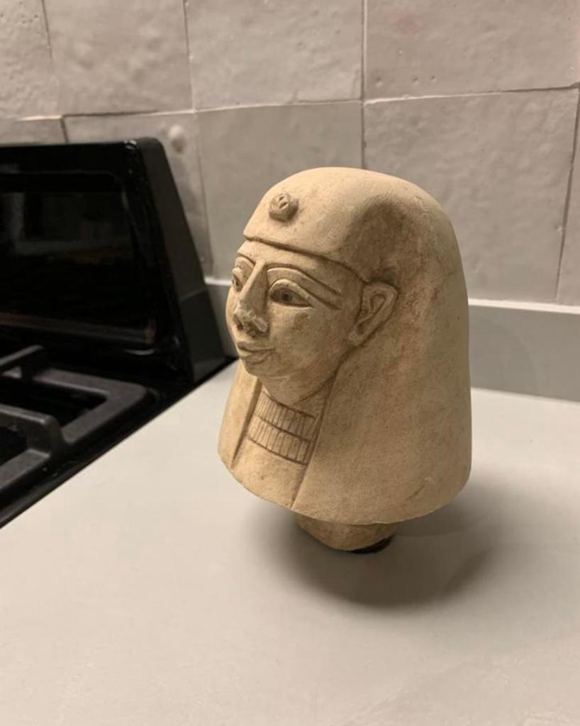 Statue de pharaon égyptien vintage - buste égyptien antique, Enlèvement ou Envoi, Comme neuf