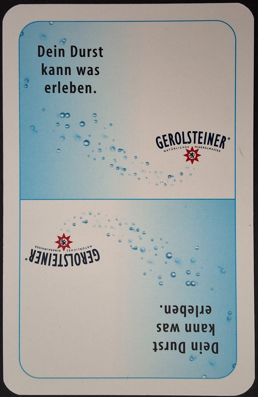 1 Speelkaart Gerolsteiner, Verzamelen, Ophalen of Verzenden