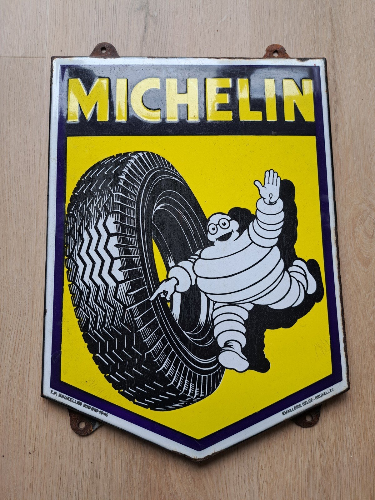 Emaille reclame , emaille reclamebord Michelin emaillee, Verzamelen, Merken en Reclamevoorwerpen, Reclamebord, Ophalen of Verzenden